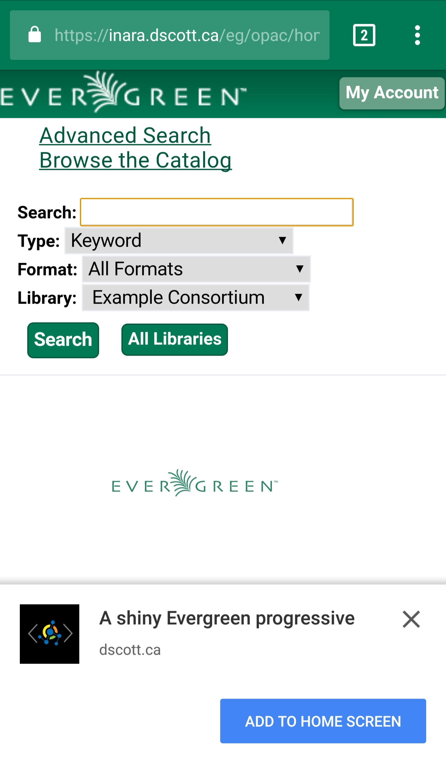 Add to Home Screen prompt