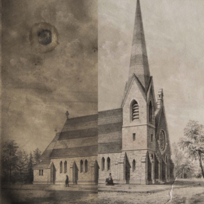 composite raking detail of lithograph with before treatment on left and after treatment on right
