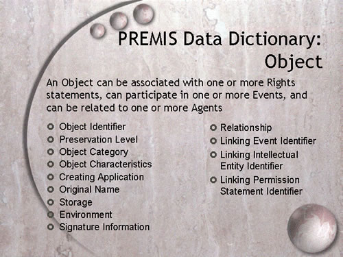 PREMIS Data Dictionary: Object