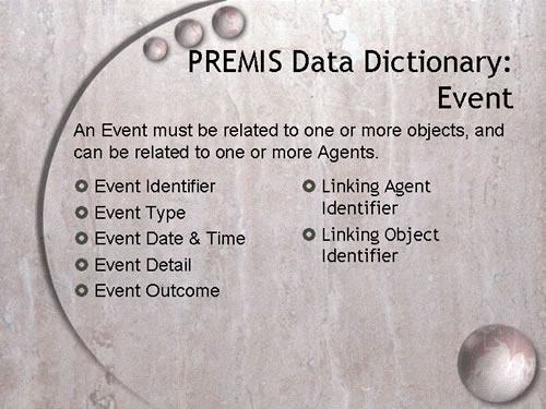 PREMIS Data Dictionary: Event