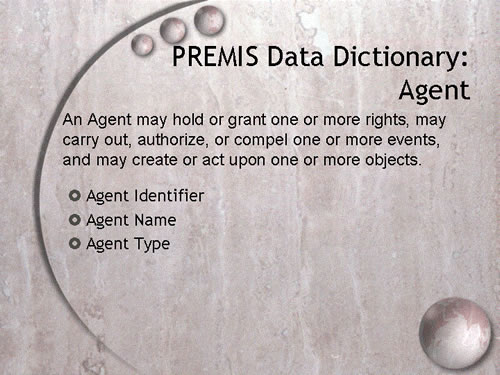 PREMIS Data Dictionary: Agent